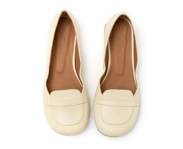 Women Medium Heel Audley Shoes Low Heel Leather Shoe Hila Yellow