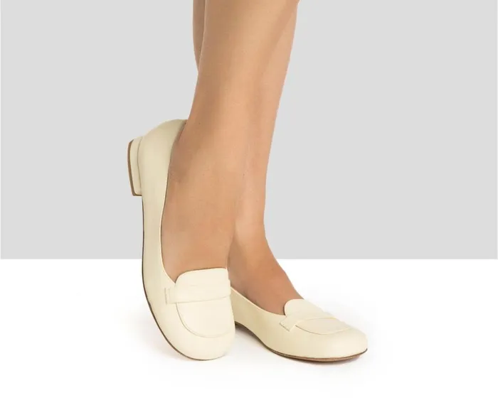 Women Medium Heel Audley Shoes Low Heel Leather Shoe Hila Yellow