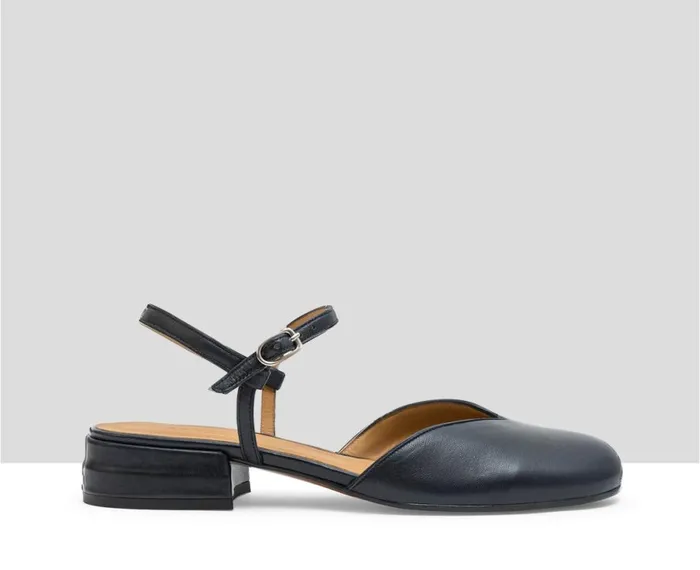 Women Medium Heel Audley Shoes Low Heel Leather Shoe Jeimy Blue