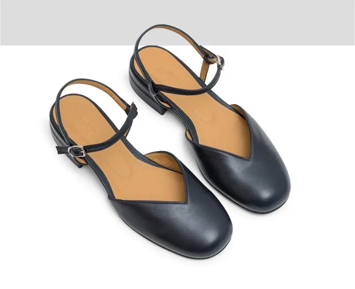 Women Medium Heel Audley Shoes Low Heel Leather Shoe Jeimy Blue