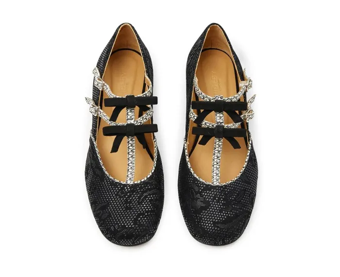 Women Medium Heel Audley Shoes Low Heel Leather Shoe Karis Black