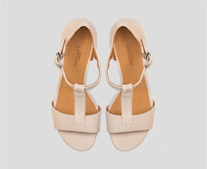 Women Medium Heel Audley Shoes Medium Heel Leather Sandal Bambola Nude