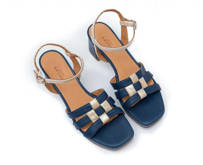 Women Medium Heel Audley Shoes Medium Heel Leather Sandal Fiodora Beige