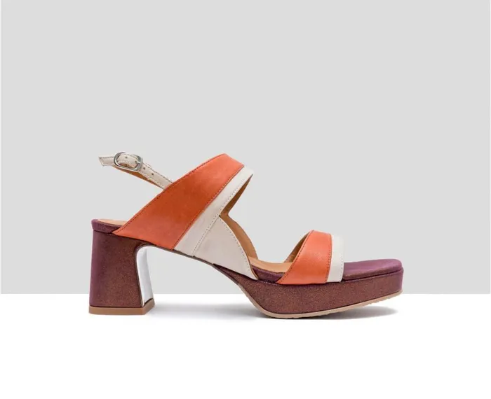 Women Medium Heel Audley Shoes Medium Heel Leather Sandal Fraterna Beige