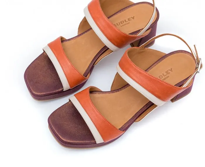 Women Medium Heel Audley Shoes Medium Heel Leather Sandal Fraterna Beige