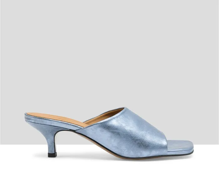 Women Medium Heel Audley Shoes Medium Heel Leather Sandal Lucila Blue
