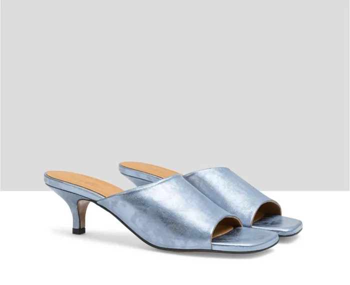Women Medium Heel Audley Shoes Medium Heel Leather Sandal Lucila Blue