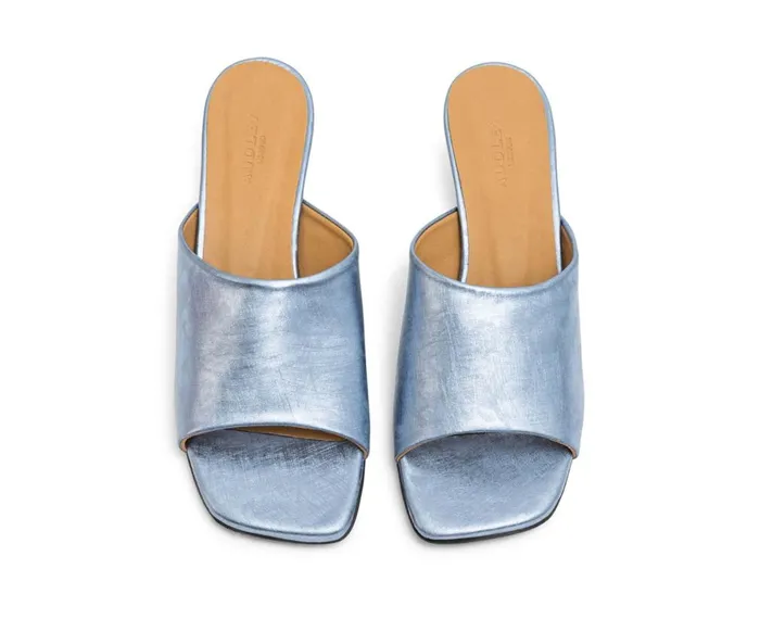 Women Medium Heel Audley Shoes Medium Heel Leather Sandal Lucila Blue