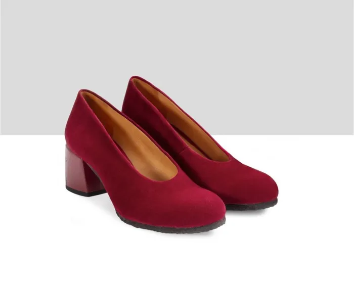 Women Medium Heel Audley Shoes Medium Heel Leather Shoe Candice Red