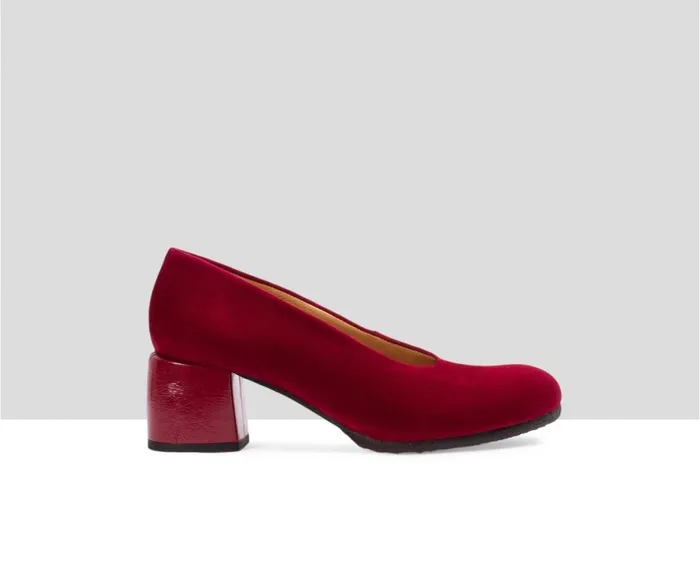 Women Medium Heel Audley Shoes Medium Heel Leather Shoe Candice Red