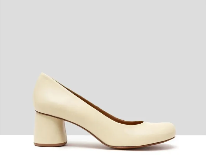 Women Medium Heel Audley Shoes Medium Heel Leather Shoe Huria Yellow