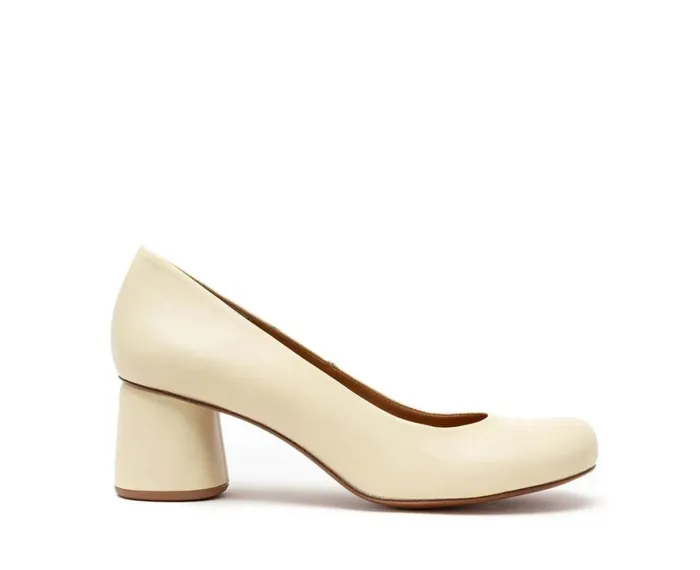 Women Medium Heel Audley Shoes Medium Heel Leather Shoe Huria Yellow