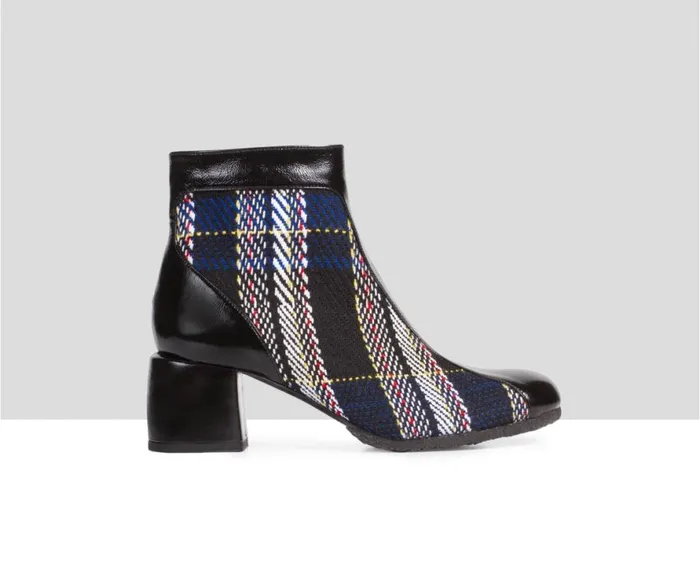 Women Medium Heel Audley Shoes Mid Heel Leather Booties Exotica Black