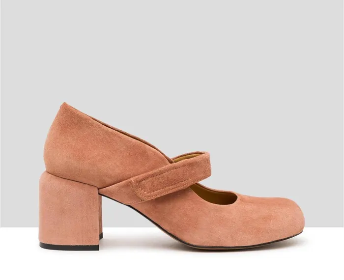 Women Medium Heel Audley Shoes Mid Heel Leather Shoe Gean Nude