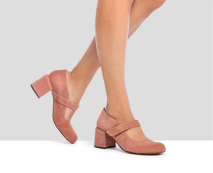 Women Medium Heel Audley Shoes Mid Heel Leather Shoe Gean Nude