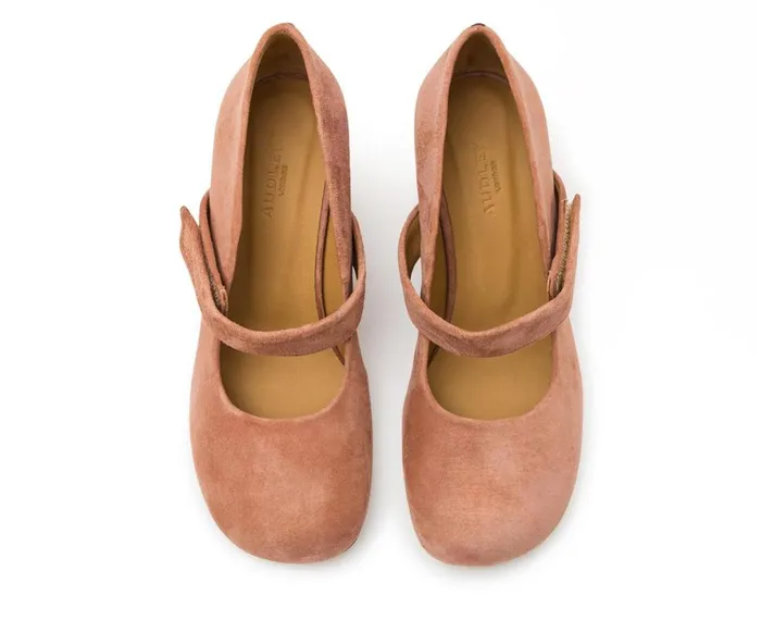 Women Medium Heel Audley Shoes Mid Heel Leather Shoe Gean Nude