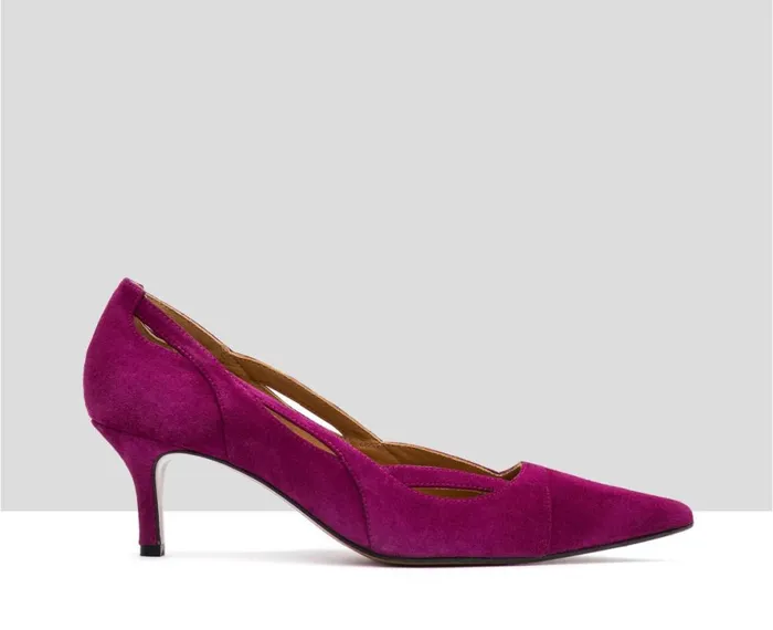 Women Medium Heel Audley Shoes Mid Heel Leather Shoe Ilvy Fucsia
