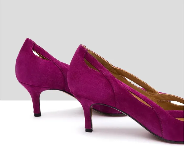 Women Medium Heel Audley Shoes Mid Heel Leather Shoe Ilvy Fucsia