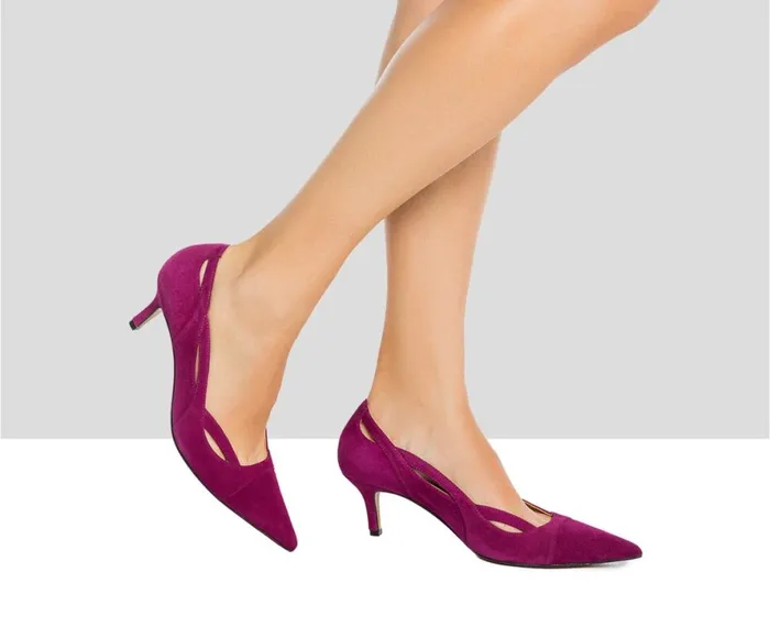 Women Medium Heel Audley Shoes Mid Heel Leather Shoe Ilvy Fucsia