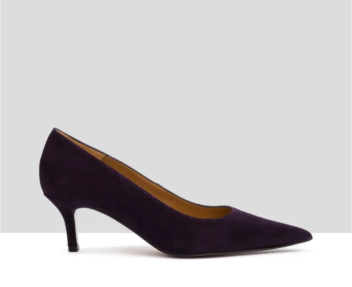 Women Medium Heel Audley Shoes Mid Heel Leather Shoe Ingrid Purple