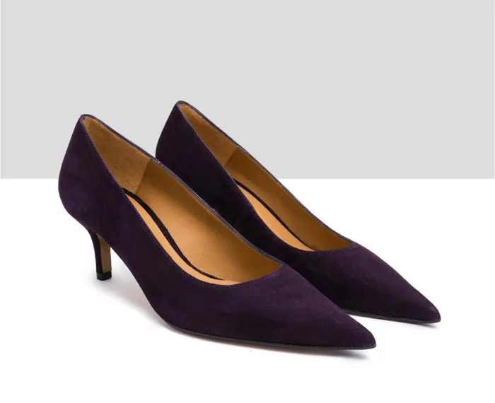 Women Medium Heel Audley Shoes Mid Heel Leather Shoe Ingrid Purple