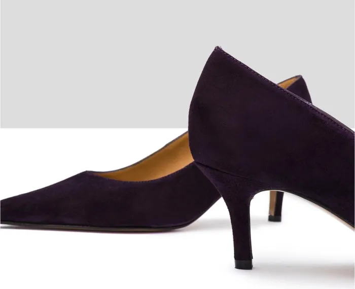 Women Medium Heel Audley Shoes Mid Heel Leather Shoe Ingrid Purple
