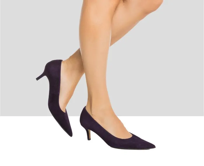 Women Medium Heel Audley Shoes Mid Heel Leather Shoe Ingrid Purple