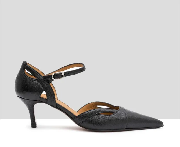 Women Medium Heel Audley Shoes Mid Heel Leather Shoe Iris Black