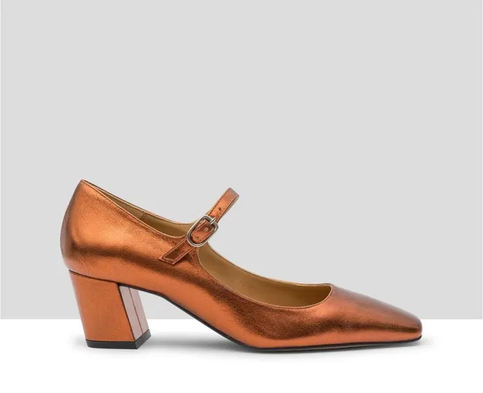 Women Medium Heel Audley Shoes Mid Heel Leather Shoe Kailan Metallic