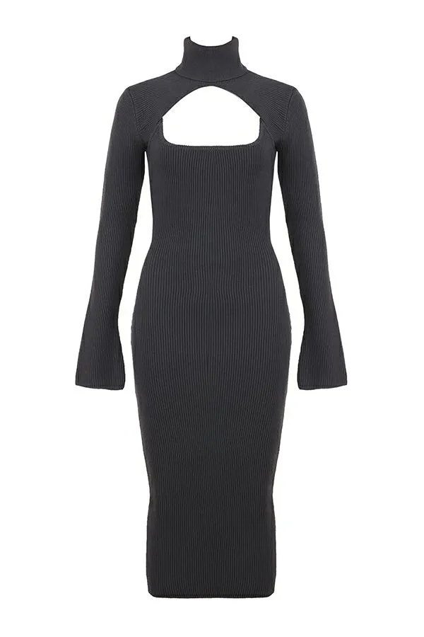 Women Meliora Charcoal Knit Midi Dress House Of CB Dresses Women Meliora Charcoal Knit Midi Dress House Of CB Dresses
