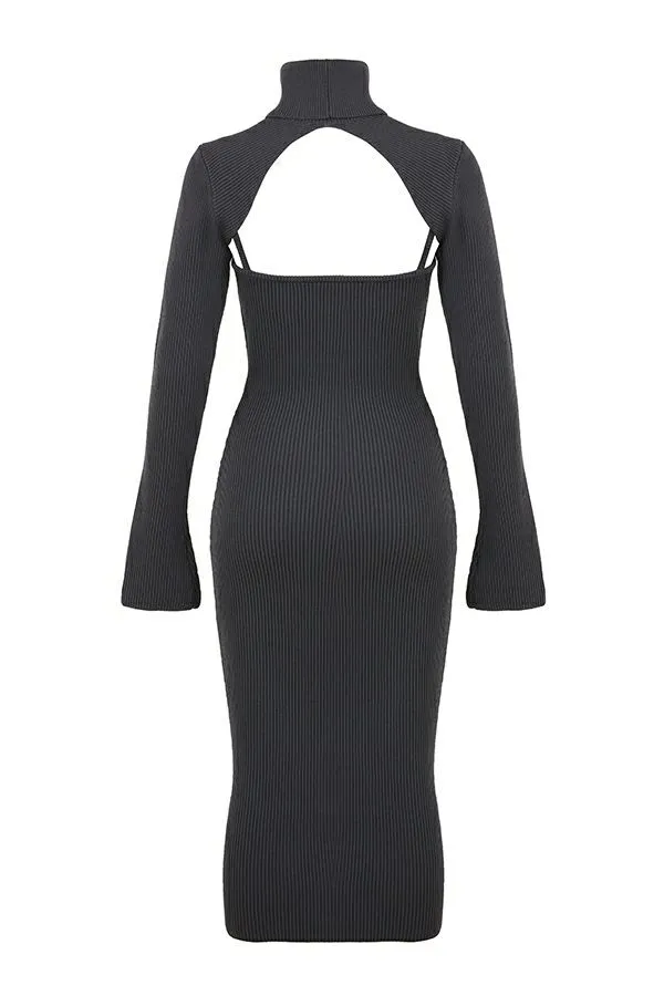 Women Meliora Charcoal Knit Midi Dress House Of CB Dresses Women Meliora Charcoal Knit Midi Dress House Of CB Dresses