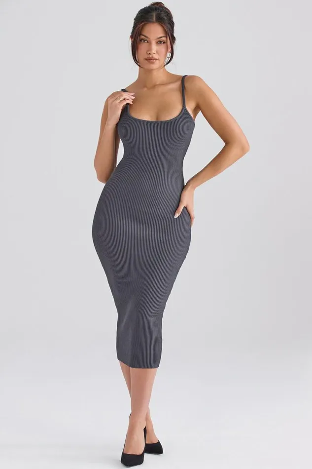 Women Meliora Charcoal Knit Midi Dress House Of CB Dresses Women Meliora Charcoal Knit Midi Dress House Of CB Dresses