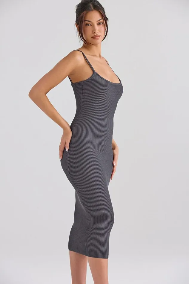 Women Meliora Charcoal Knit Midi Dress House Of CB Dresses Women Meliora Charcoal Knit Midi Dress House Of CB Dresses