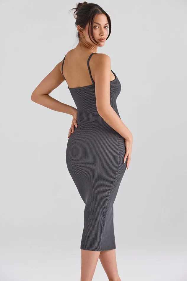 Women Meliora Charcoal Knit Midi Dress House Of CB Dresses Women Meliora Charcoal Knit Midi Dress House Of CB Dresses
