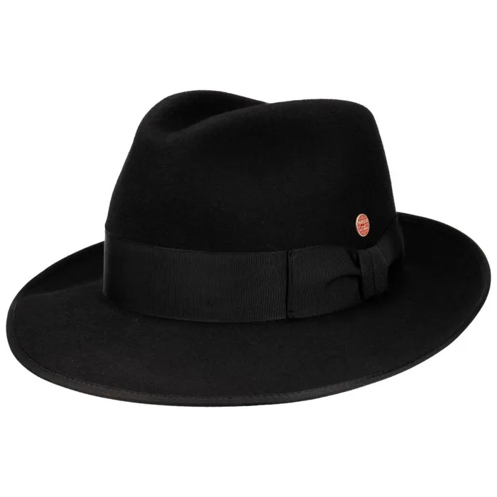 WomenMen Atos Fedora Wool Hat Black Mayser Felt Hats
