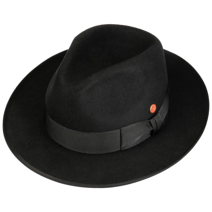 WomenMen Atos Fedora Wool Hat Black Mayser Felt Hats WomenMen Atos Fedora Wool Hat Black Mayser Felt Hats
