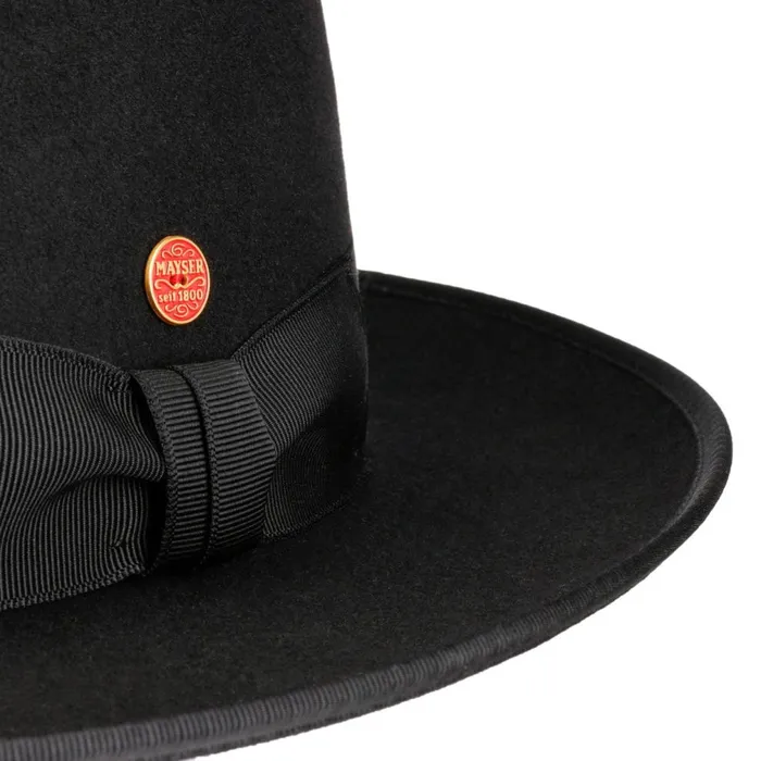 WomenMen Atos Fedora Wool Hat Black Mayser Felt Hats WomenMen Atos Fedora Wool Hat Black Mayser Felt Hats