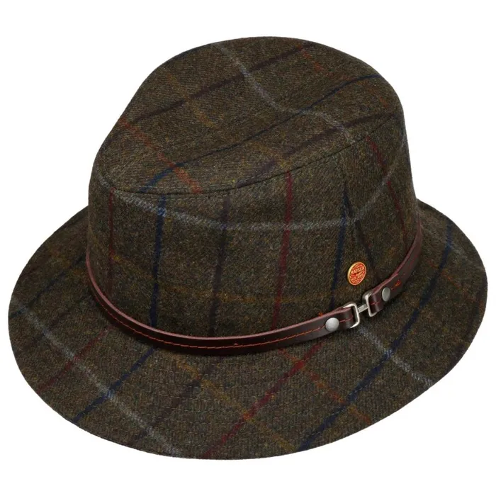 WomenMen Check Bucket Wool Hat Brown Mayser Felt Hats WomenMen Check Bucket Wool Hat Brown Mayser Felt Hats