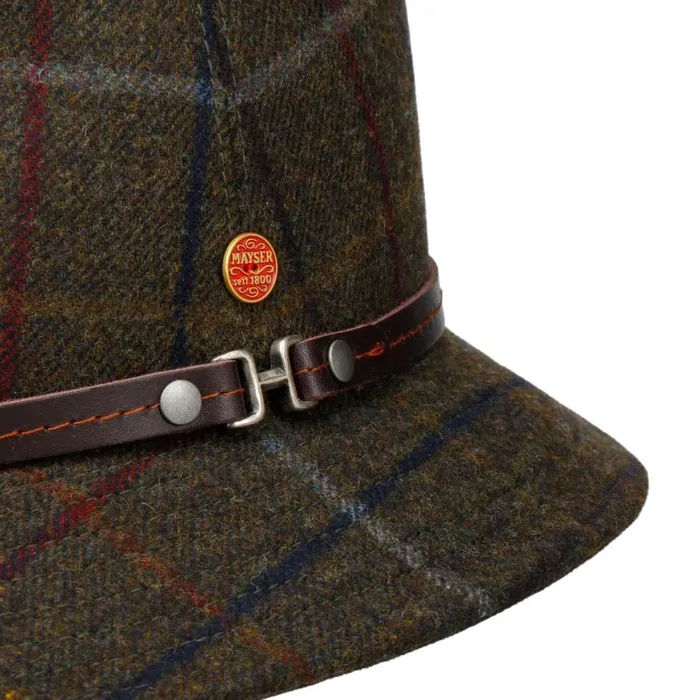 WomenMen Check Bucket Wool Hat Brown Mayser Felt Hats WomenMen Check Bucket Wool Hat Brown Mayser Felt Hats