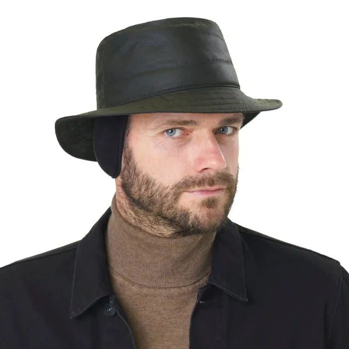 WomenMen Kilian Waxed Cotton Bucket Fabric Hat Schwarz Mayser Bucket Hats