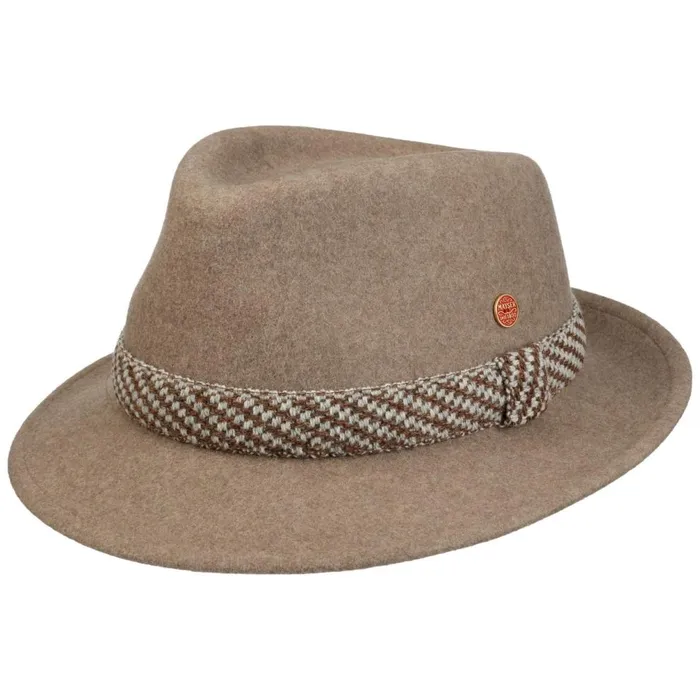 WomenMen New Maleo Trilby Wool Hat Beige Mayser Felt Hats