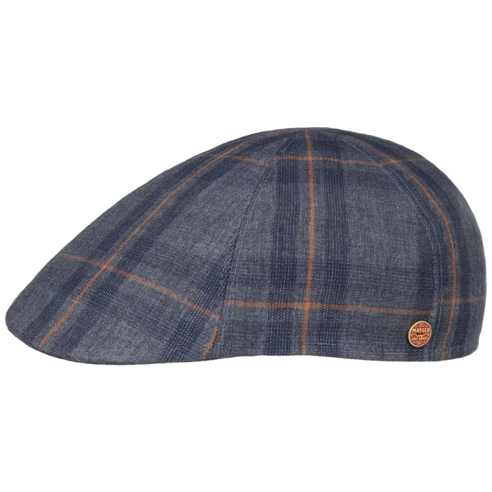 WomenMen Paddy Kampen Linen Flat Cap Dark Blue Mayser Flat Caps