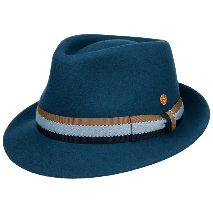 WomenMen Troy Wolga Trilby Wool Hat Blue Mayser Trilby Hats