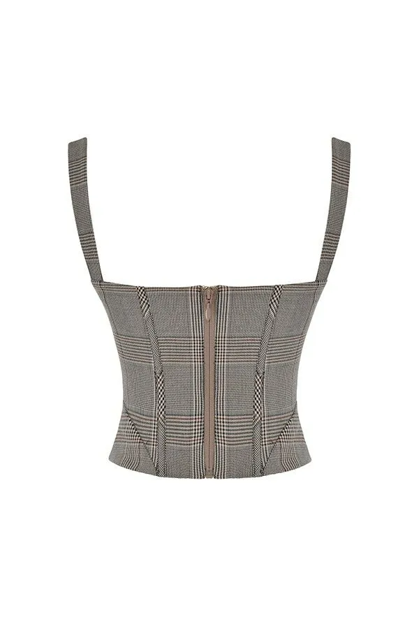 Women MISTRESS ROCKS MONOCHROME SQUARE NECK CHEQUERED CORSET House Of CB Corsets Women MISTRESS ROCKS MONOCHROME SQUARE NECK CHEQUERED CORSET House Of CB Corsets
