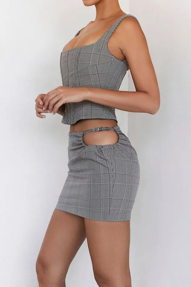 Women MISTRESS ROCKS MONOCHROME SQUARE NECK CHEQUERED CORSET House Of CB Corsets Women MISTRESS ROCKS MONOCHROME SQUARE NECK CHEQUERED CORSET House Of CB Corsets
