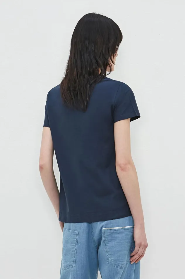 Women NAXOS 8211 Cotton Jersey Crew Neck Tshirt 8211 Blu Massimo Alba Tops