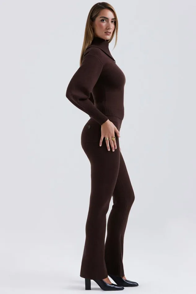Women Nereida Chocolate Cashmere Blend Trousers House Of CB Bottoms Women Nereida Chocolate Cashmere Blend Trousers House Of CB Bottoms