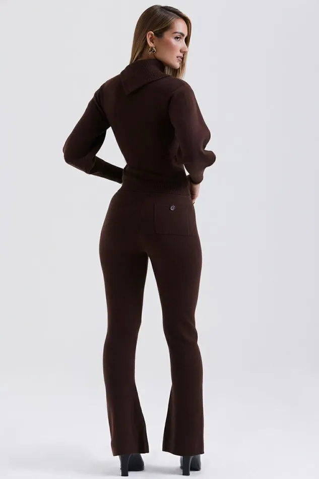 Women Nereida Chocolate Cashmere Blend Trousers House Of CB Bottoms Women Nereida Chocolate Cashmere Blend Trousers House Of CB Bottoms