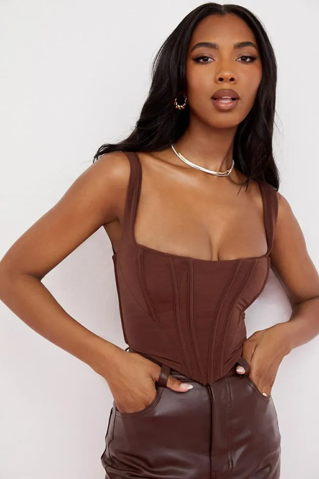 Women Ninetta Chocolate Mesh Corset House Of CB Corsets