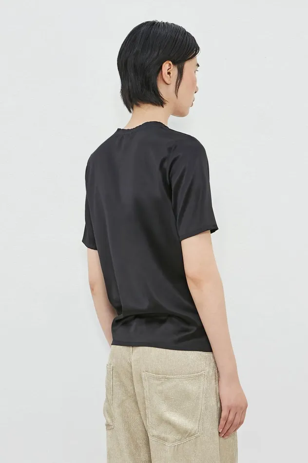 Women NIZZA 8211 Silk Tshirt 8211 Nero Massimo Alba Tops